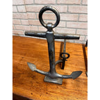 Antique 1920s Cast Iron Anchor Nautical Andiron Set Maritime Fireplace Fire Dogs