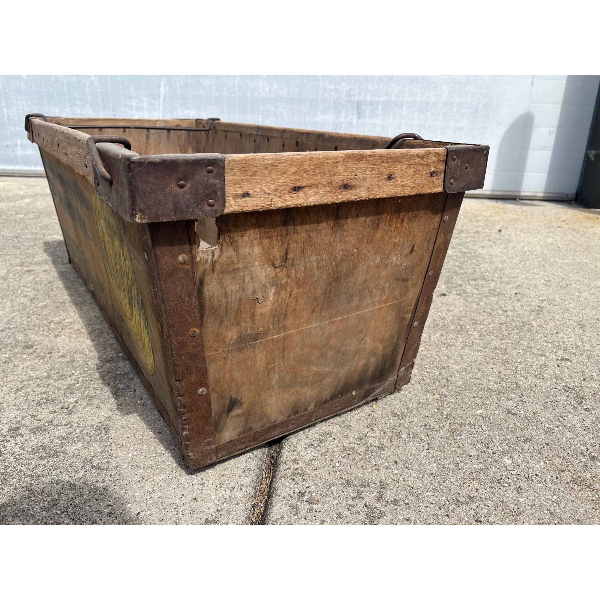 Vintage Spicuzza Banana Company Milwaukee Wis Advertising Wooden Crate Box