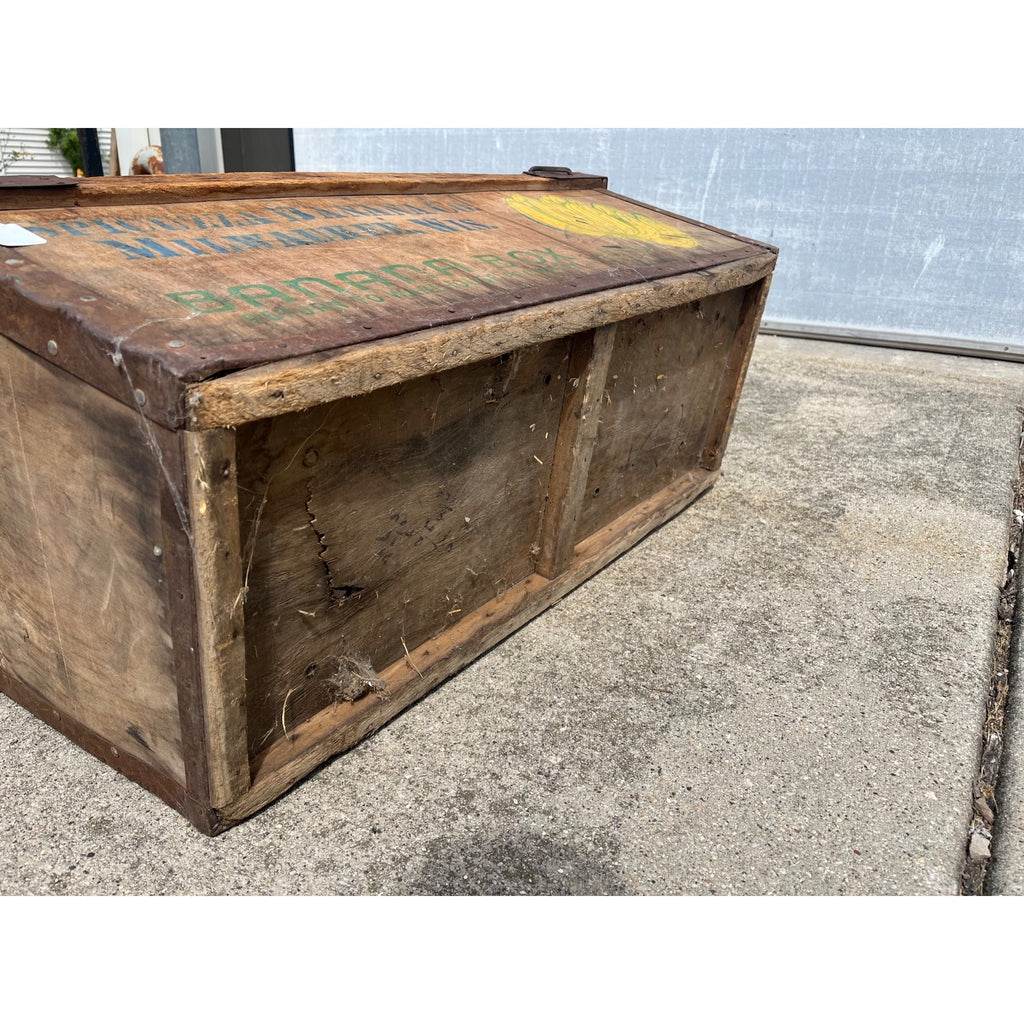 Vintage Spicuzza Banana Company Milwaukee Wis Advertising Wooden Crate Box