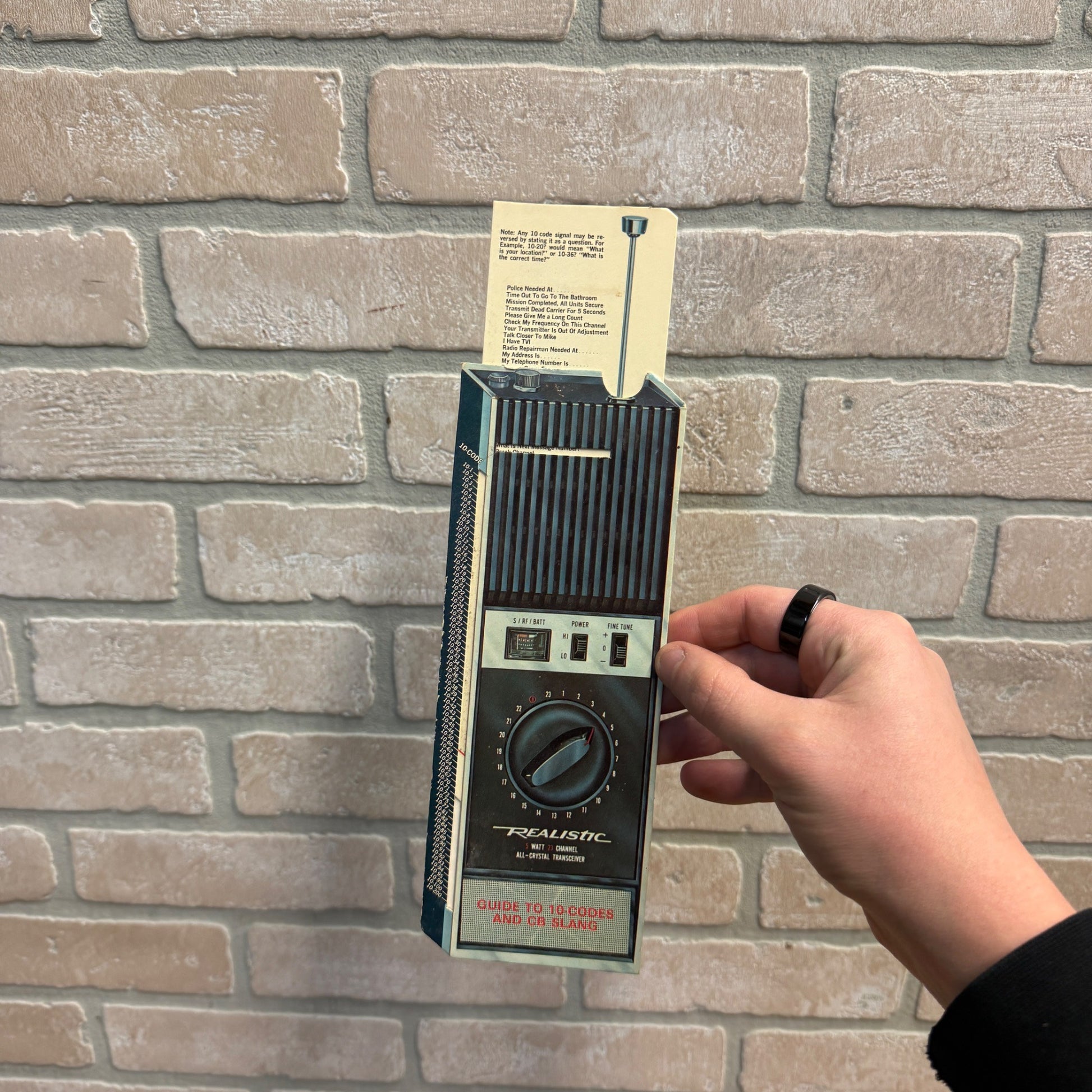 Vintage Radio Shack CB Slide Slang Card ~ Guide to Codes Realistic Transceiver