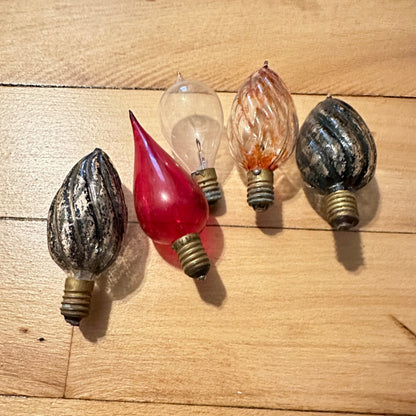 (5) 1920s Exhaust Tip Edison Christmas Light Bulbs C6