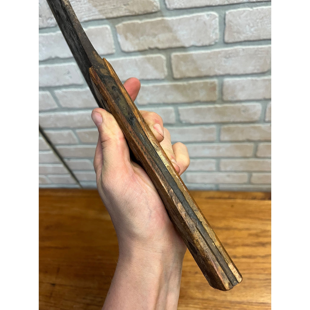 Antique Steel Butcher Meat Cleaver Knife Wood Handle 17.5" for Restoration
