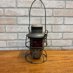 Vintage Metal Railroad Lantern Adlake-Kero For the Hiram L. Piper Co. LTD Red Glass Globe 1920's