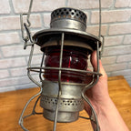 Vintage Metal Railroad Lantern Adlake-Kero For the Hiram L. Piper Co. LTD Red Glass Globe 1920's