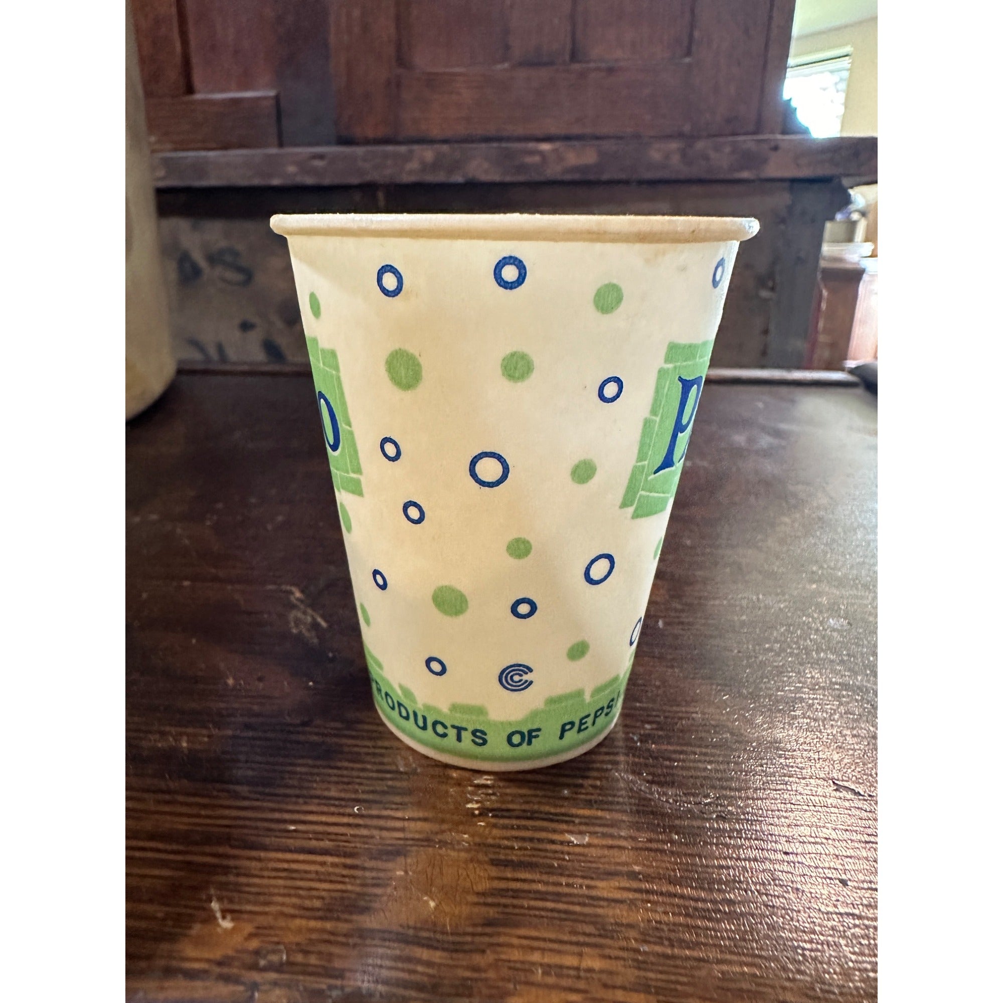 Scarce Patio Soda Pepsi Paper Sample Cup 3"  Wax Advertising