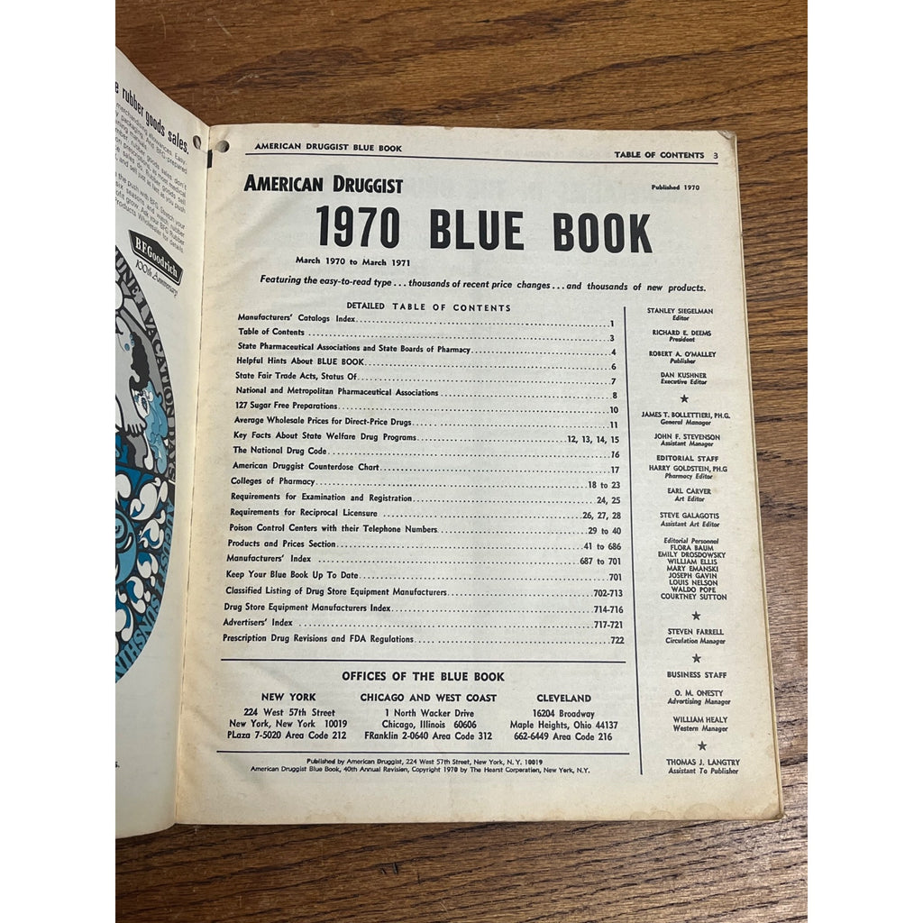 1970 American Druggist Blue Book Pharmacy Pharmacist Drugs 722-pages