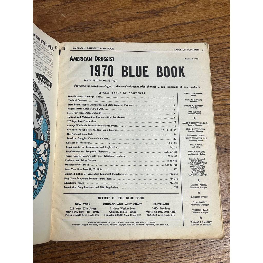 1970 American Druggist Blue Book Pharmacy Pharmacist Drugs 722-pages
