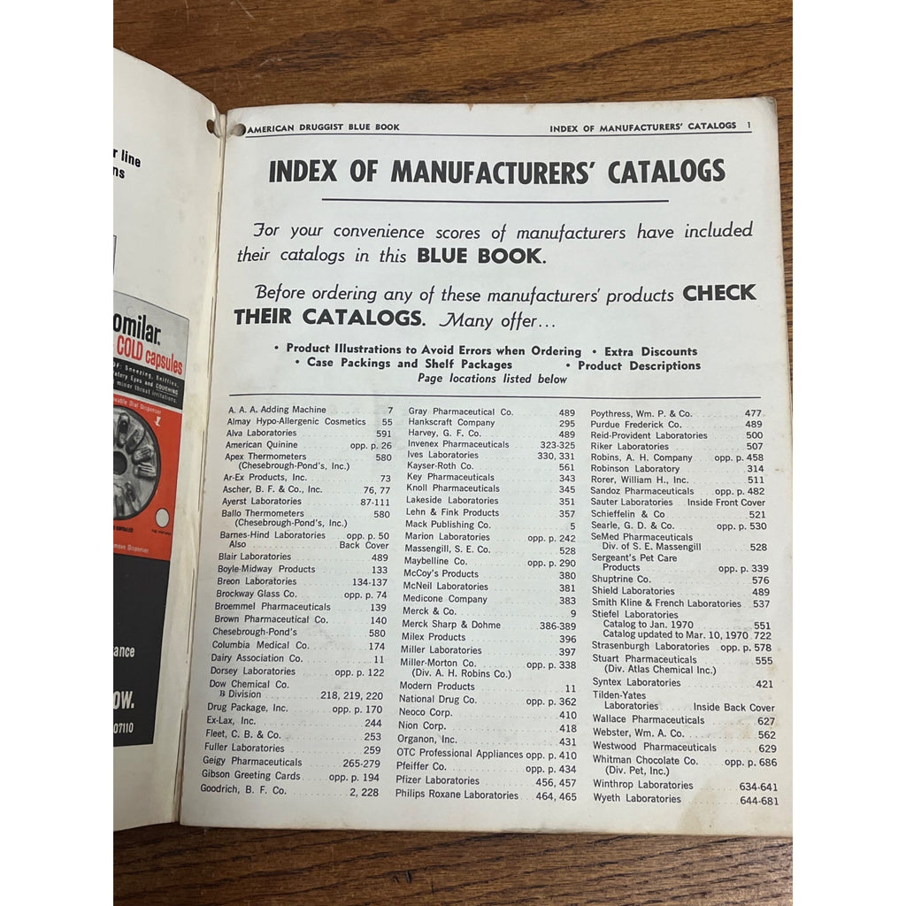 1970 American Druggist Blue Book Pharmacy Pharmacist Drugs 722-pages