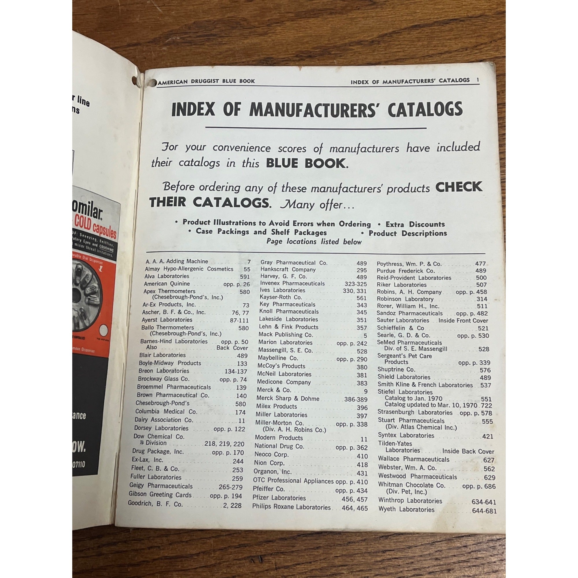 1970 American Druggist Blue Book Pharmacy Pharmacist Drugs 722-pages