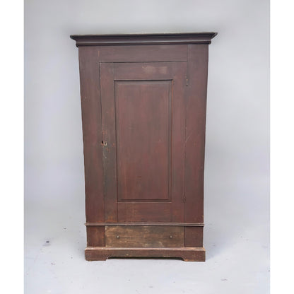 Antique Primitive Tall Wooden Wardrobe Armoire Cabinet Original Paint