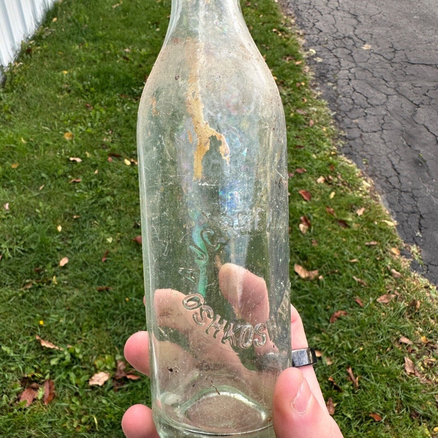 Vintage 1930s A.J. Greenkorn Oshkosh Wis Soda Bottle Embossed Wisconsin