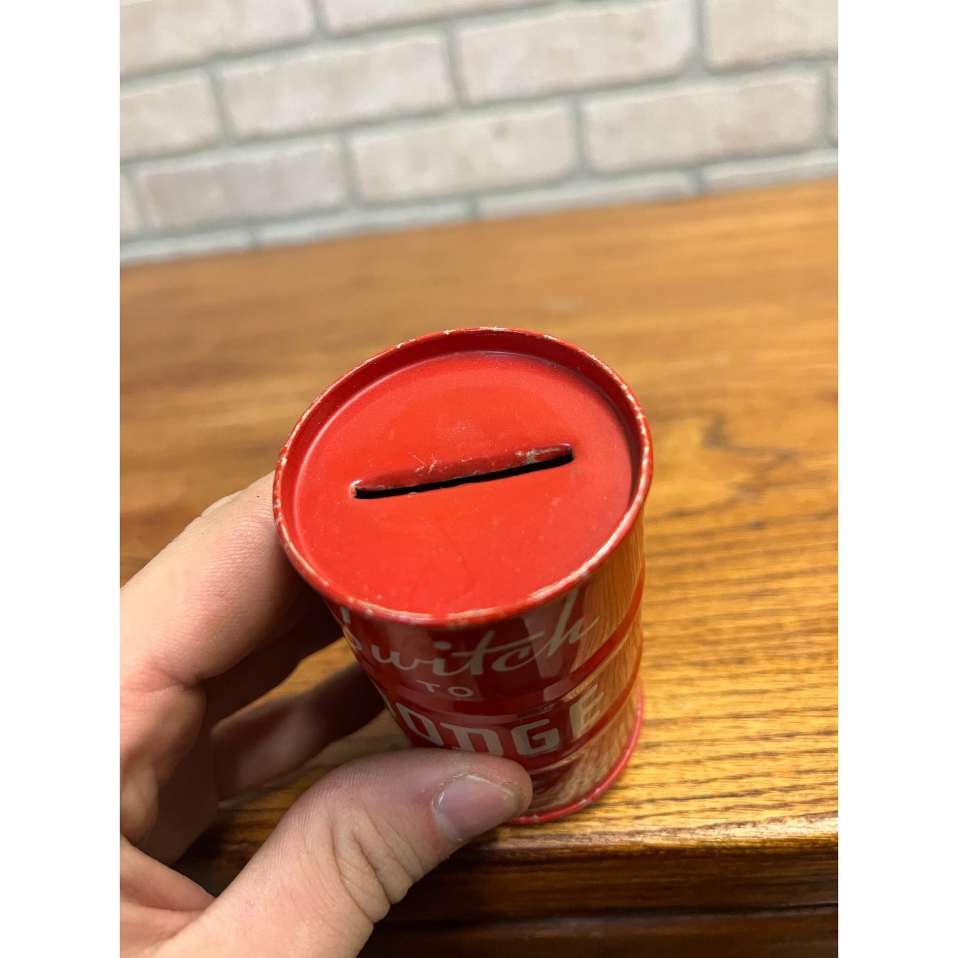 Vintage 1930s Switch to Dodge Advertising Oil Barrel Bank Promo Cars Trucks