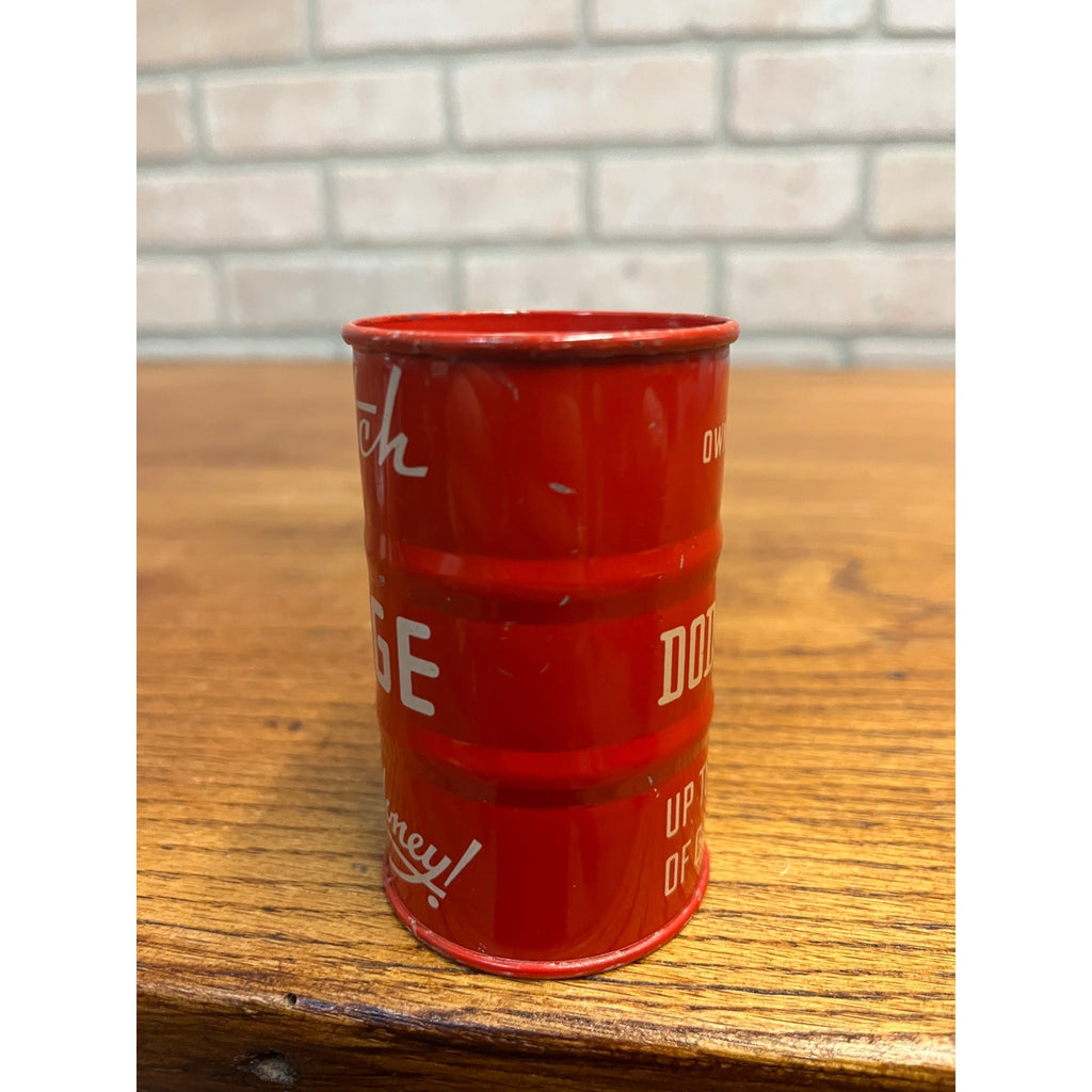 Vintage 1930s Switch to Dodge Advertising Oil Barrel Bank Promo Cars Trucks