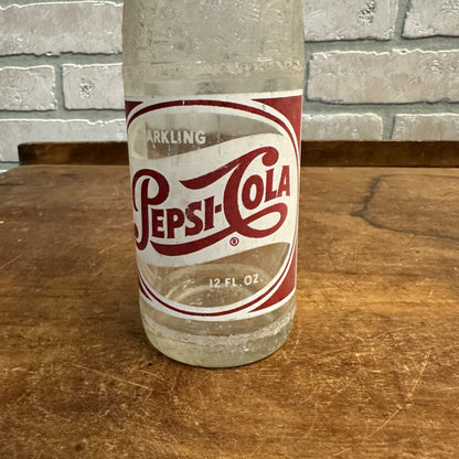 Vintage Red White 1950s Pepsi Cola Soda Bottle New York NY Glass 12oz ACL 12 oz