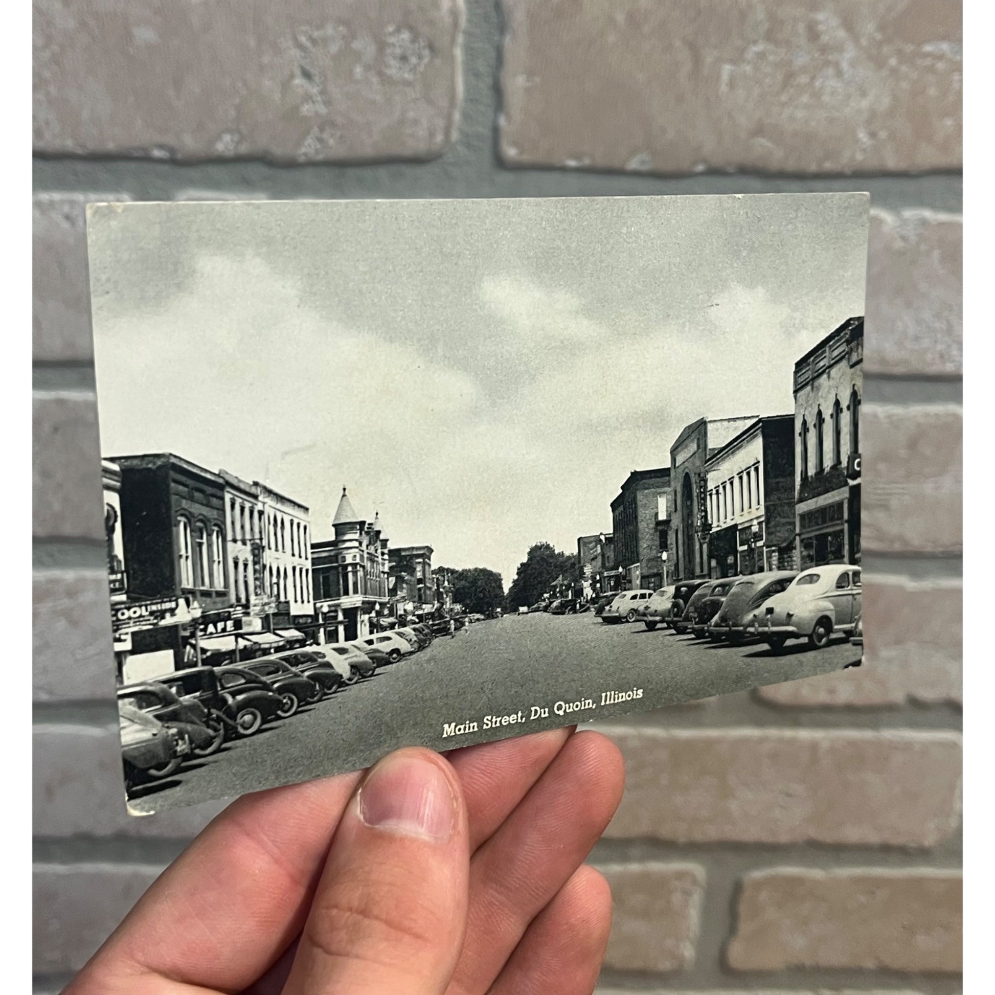 1947 Du Quoin Illinois Main Street View Postcard