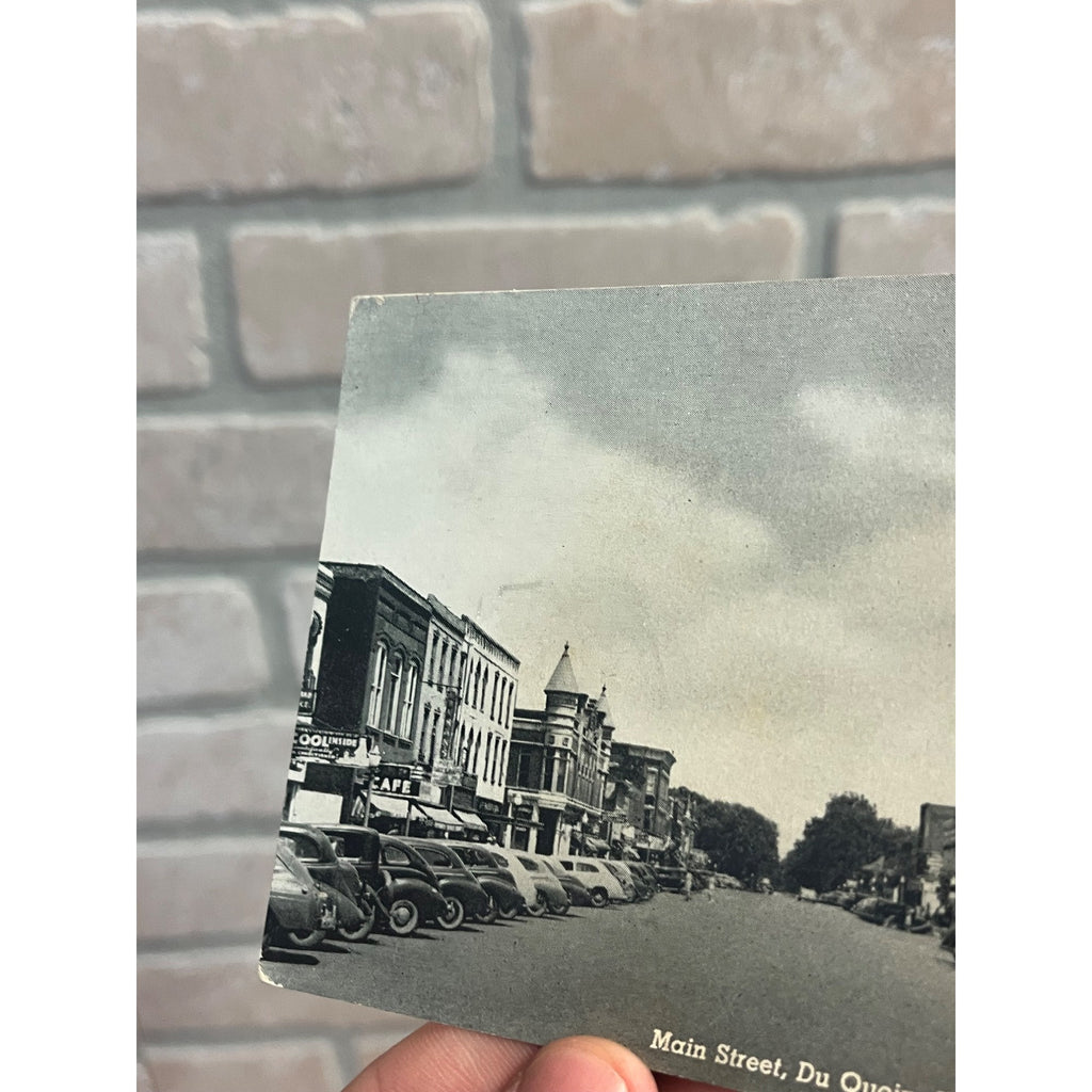 1947 Du Quoin Illinois Main Street View Postcard