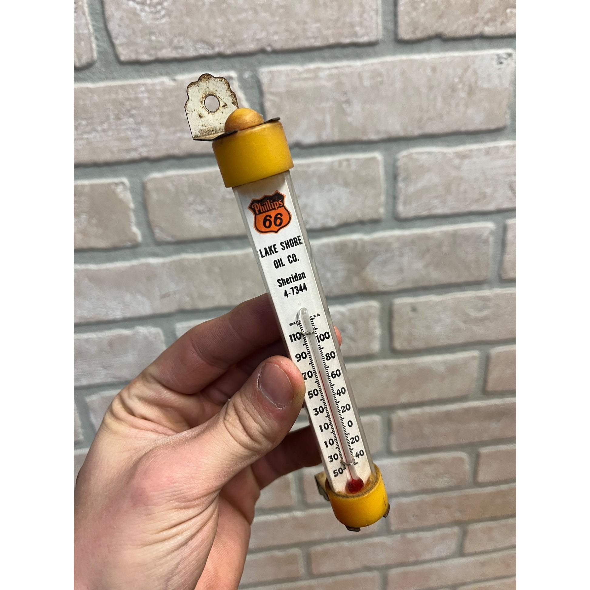 Vintage Phillips 66 Lake Shore Oil Co. Cudahy Wisconsin Advertising Thermometer
