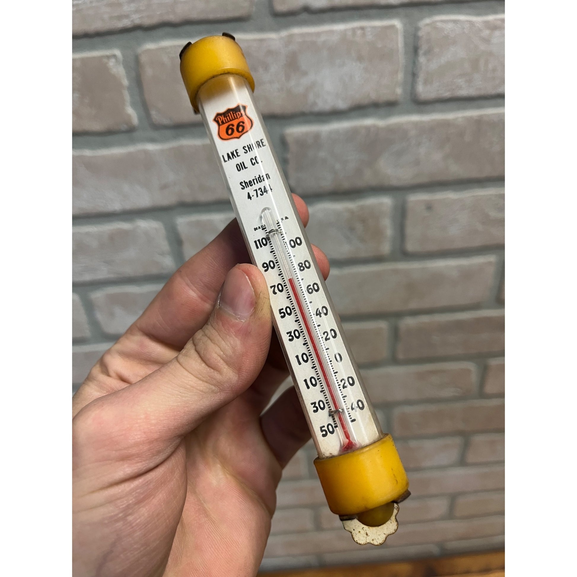 Vintage Phillips 66 Lake Shore Oil Co. Cudahy Wisconsin Advertising Thermometer