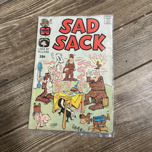 Harvey Comics Sad Sack No. 216 October 1970 Vintage Comic Book Collectible