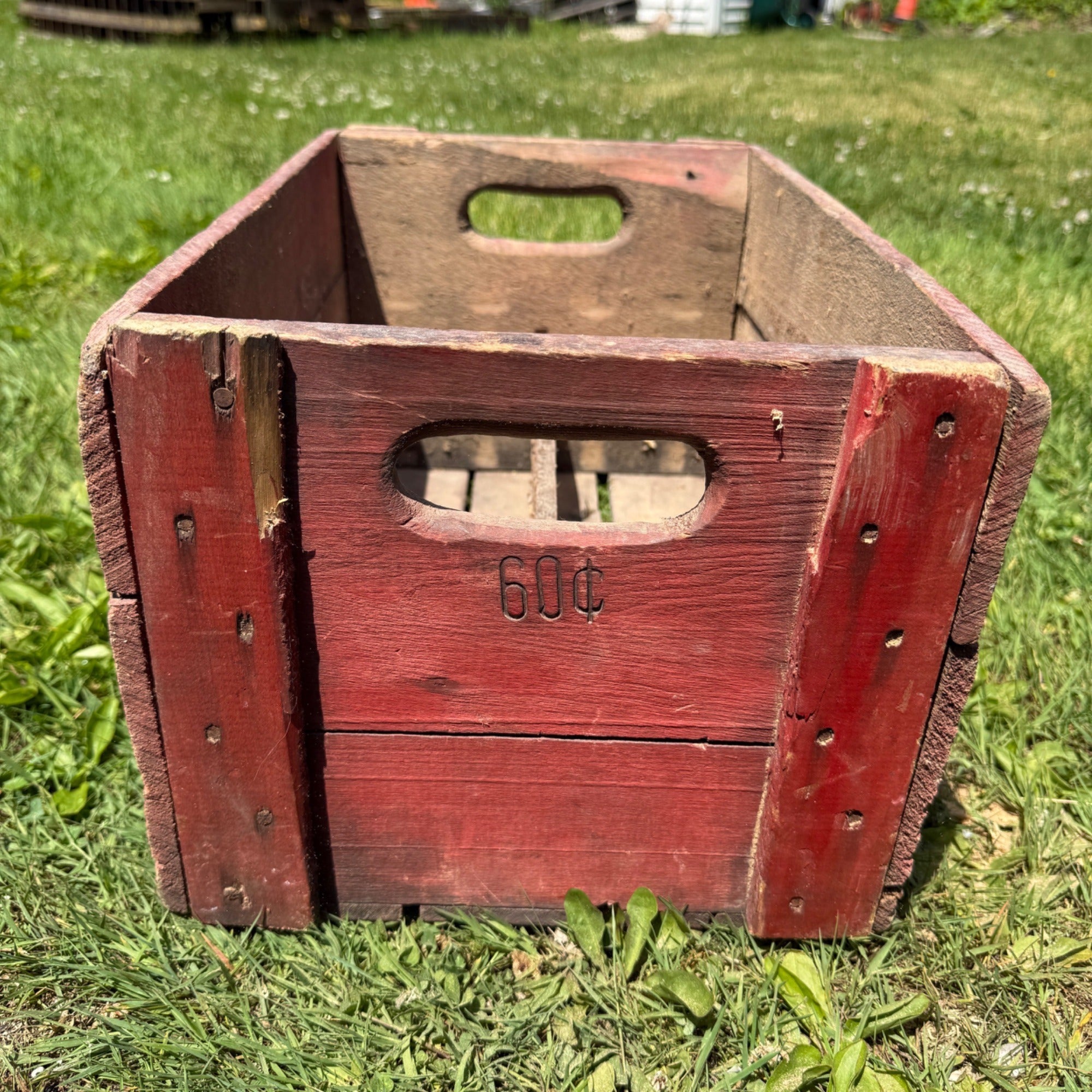 Vintage Plymouth Springs Wooden Soda Bottle Crate Box Wis Wisconsin