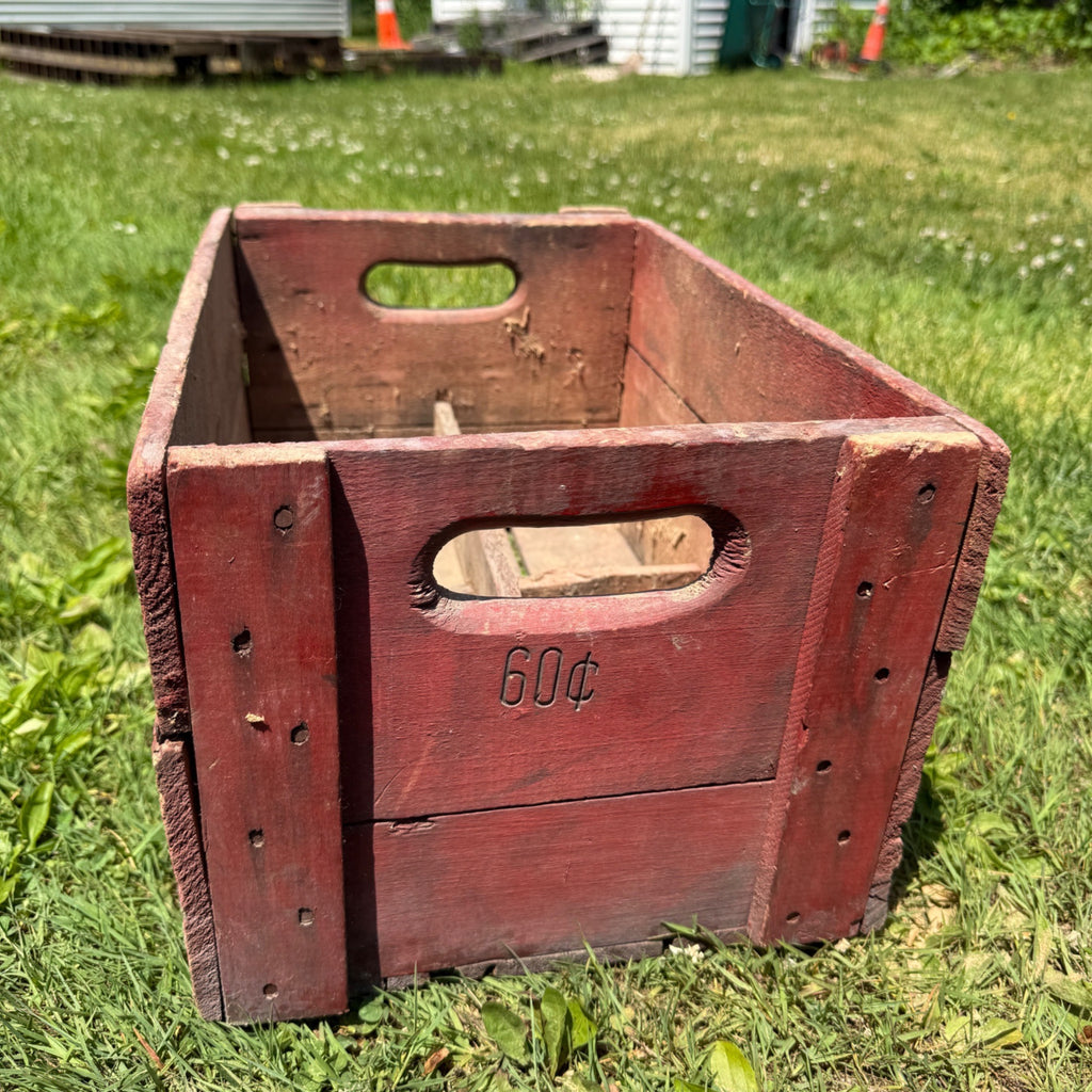 Vintage Plymouth Springs Wooden Soda Bottle Crate Box Wis Wisconsin