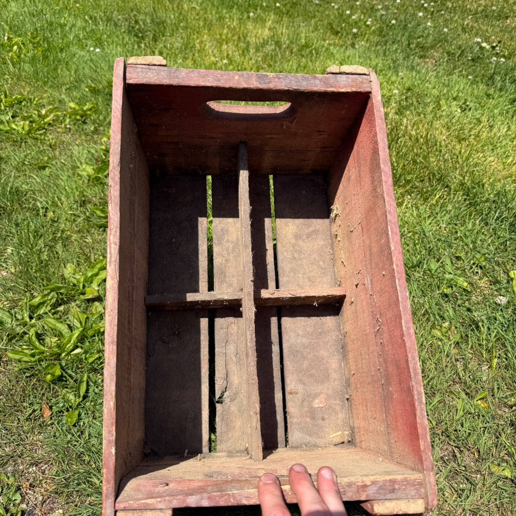 Vintage Plymouth Springs Wooden Soda Bottle Crate Box Wis Wisconsin