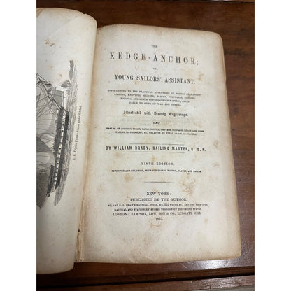 CIVIL WAR US NAVY 1857 THE KEDGE-ANCHOR , YOUNG SAILORS ASSISTANT HARDCOVER BOOK