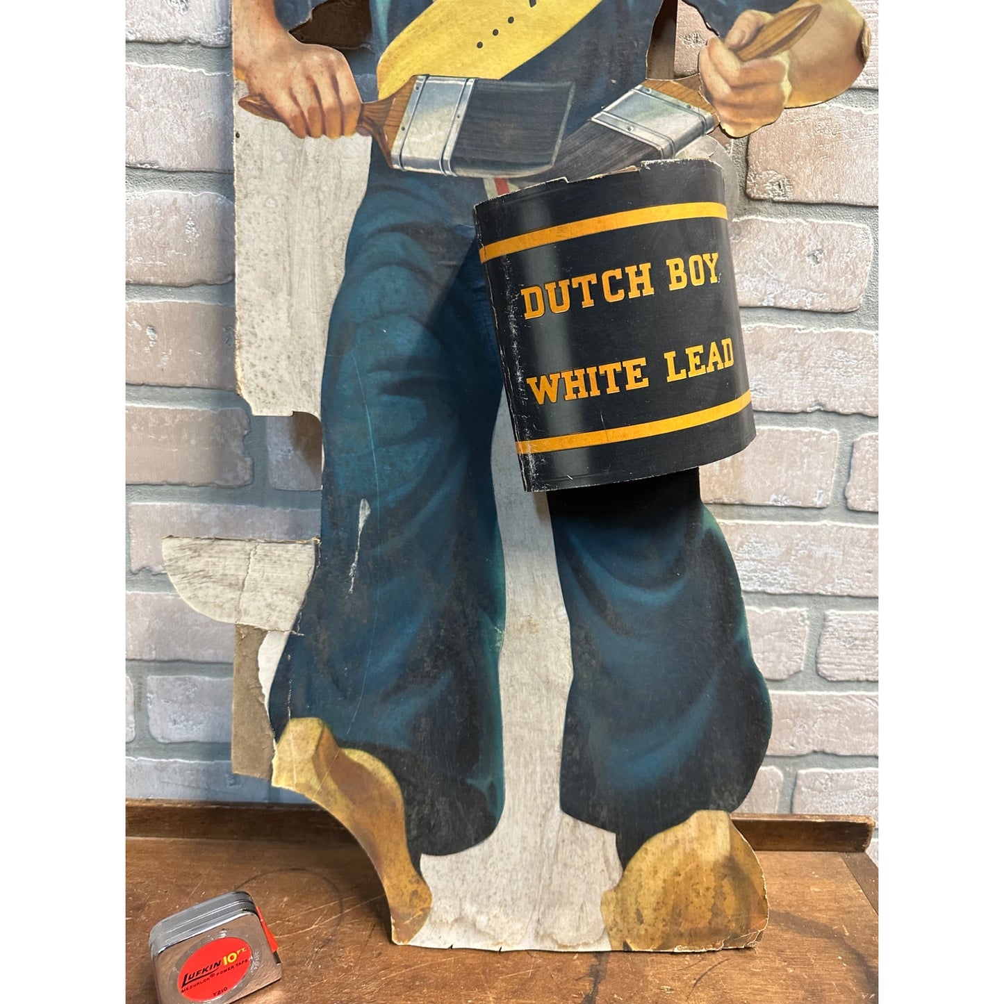 Vintage Dutch Boy Paints Advertising Store Display Easelback Stand Sign Cardboard