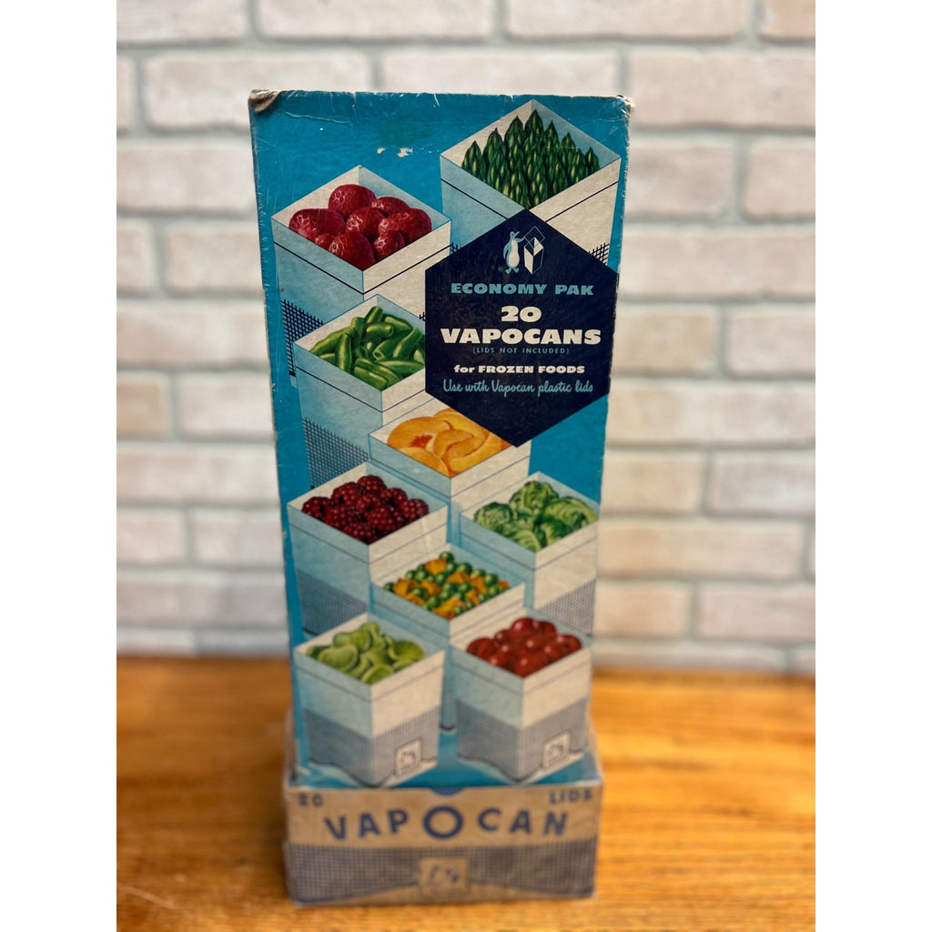 Vintage 1950s Unused VapoCans Wax Containers Frozen Foods 20-Pack Advertising