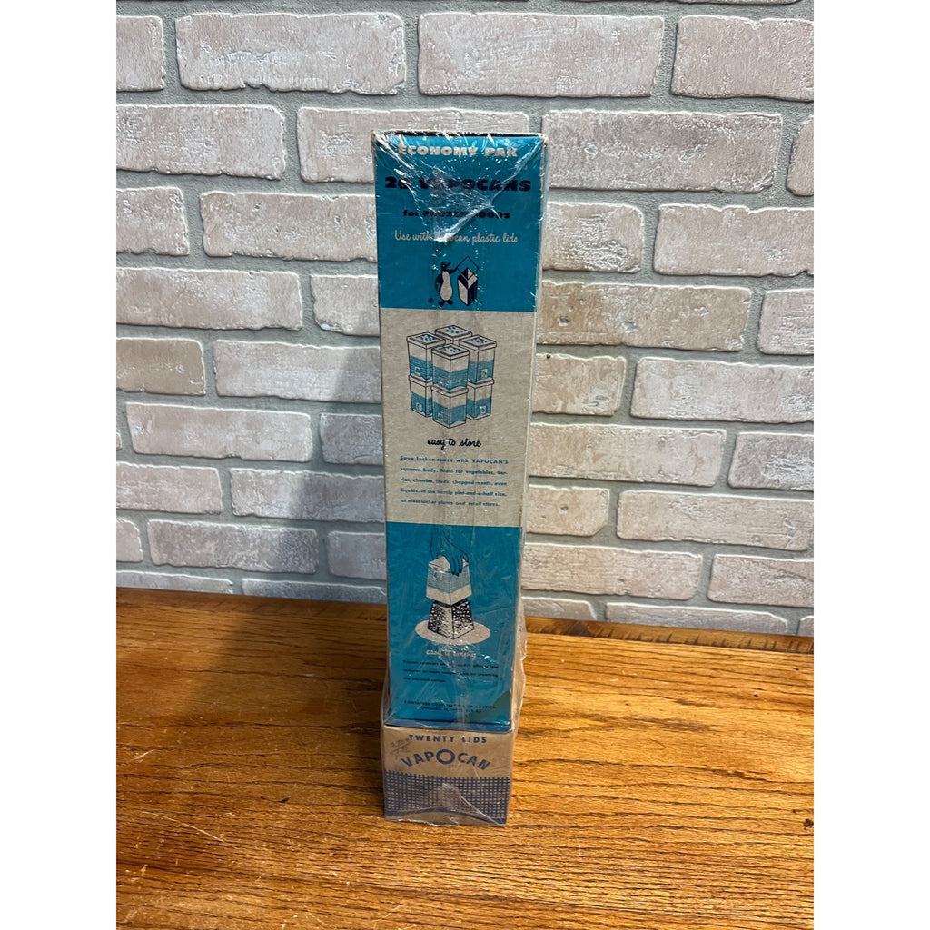 Vintage 1950s Unused VapoCans Wax Containers Frozen Foods 20-Pack Advertising