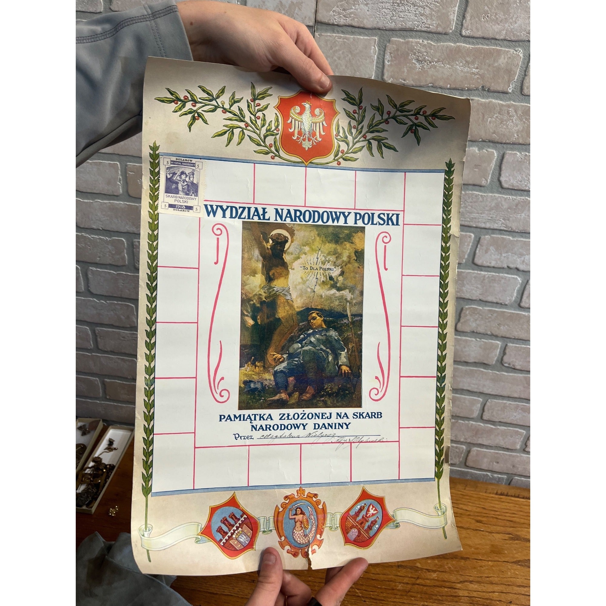 WWI ERA American Campaign Poster To Raise Money For Poland 1918