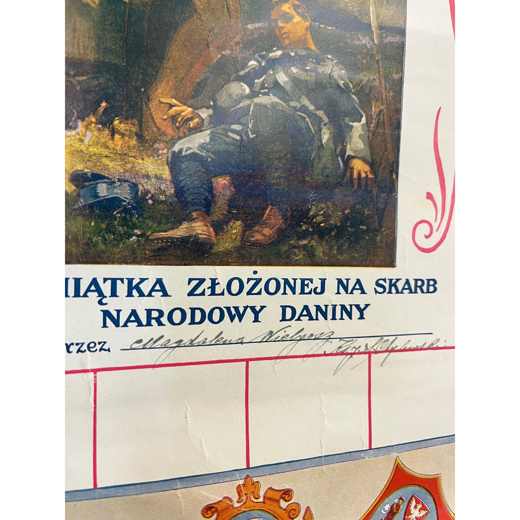 WWI ERA American Campaign Poster To Raise Money For Poland 1918