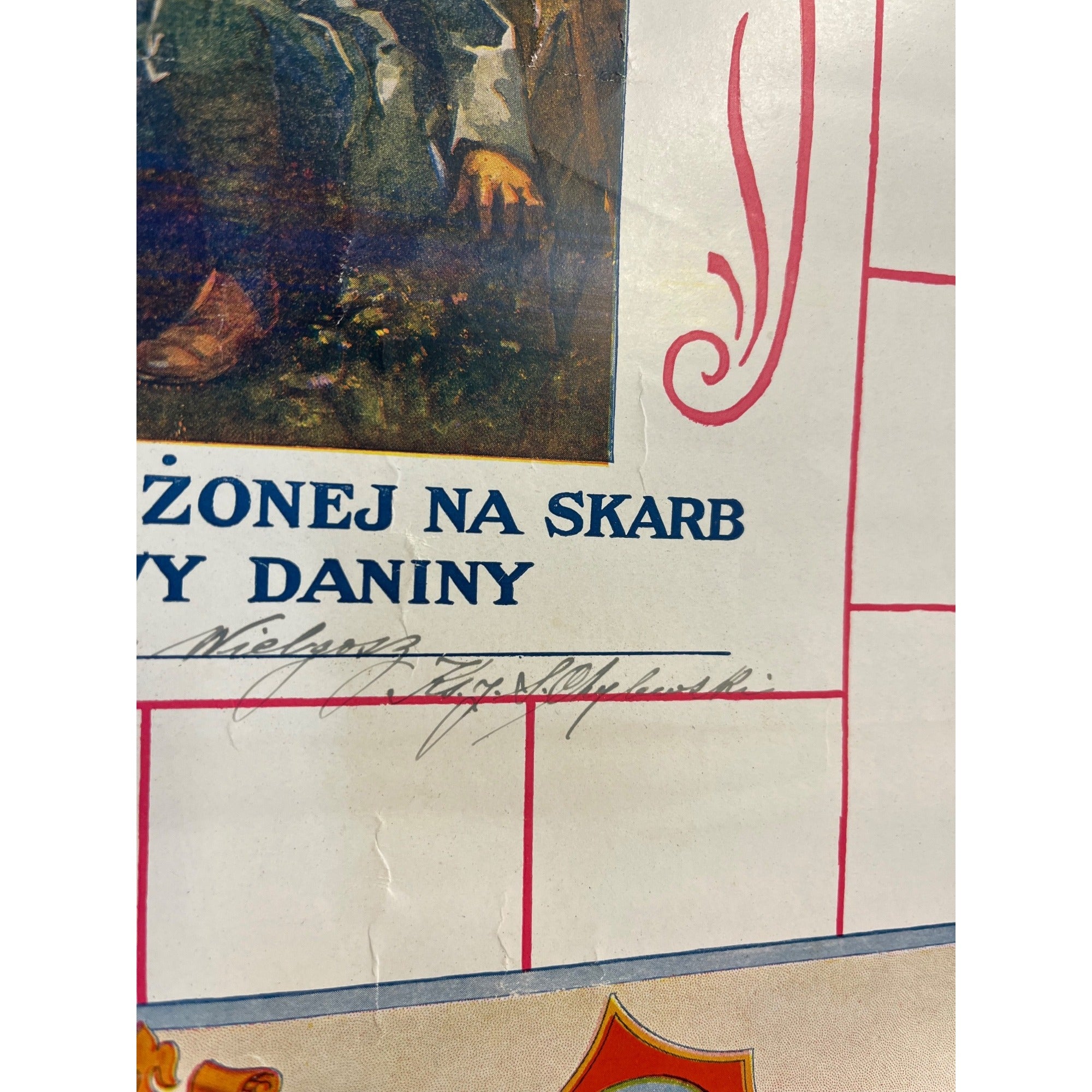 WWI ERA American Campaign Poster To Raise Money For Poland 1918
