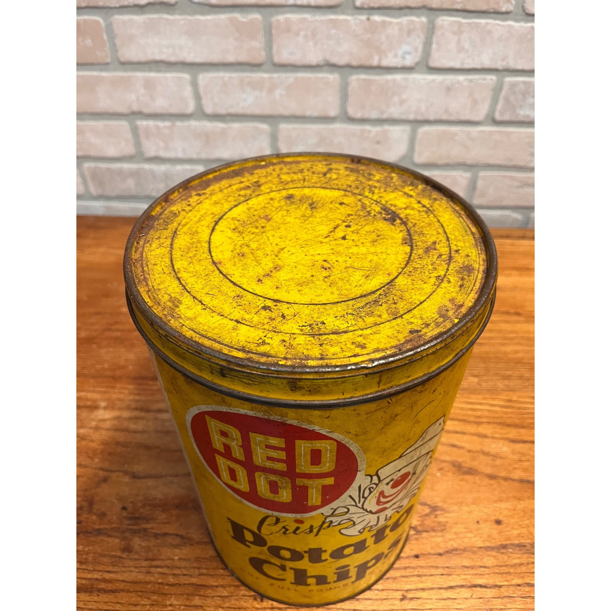 Vintage Red Dot Potato Chips 1lb Advertising Tin Empty Can Madison Wis Minneapolis MN