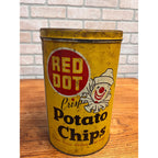 Vintage Red Dot Potato Chips 1lb Advertising Tin Empty Can Madison Wis Minneapolis MN