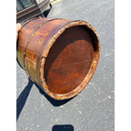 Antique Primitive 19th c. Wooden Water Well Pail Bucket w Iron Bail Handle 1880s