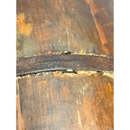 Antique Primitive 19th c. Wooden Water Well Pail Bucket w Iron Bail Handle 1880s