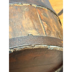 Antique Primitive 19th c. Wooden Water Well Pail Bucket w Iron Bail Handle 1880s