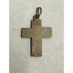 Vintage 900 Silver Millefiori Glass Cross Pendant Mexican Taxco Style Religious Charm
