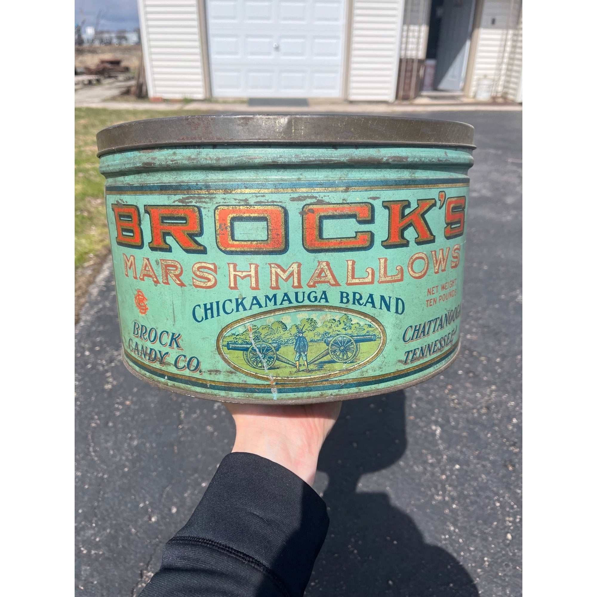 RARE Vintage Brocks Marshmallow Advertising Tin Chattanooga TN Chickamagua 5lb