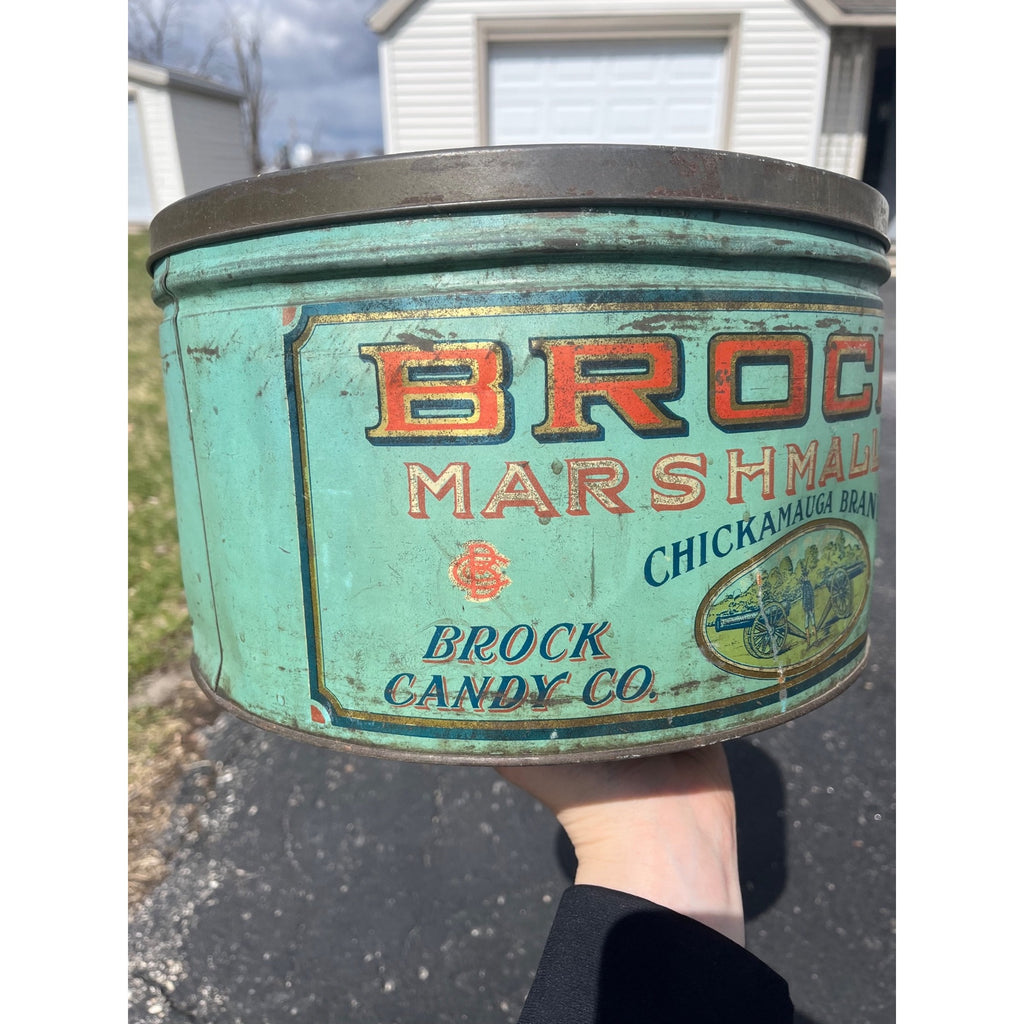 RARE Vintage Brocks Marshmallow Advertising Tin Chattanooga TN Chickamagua 5lb
