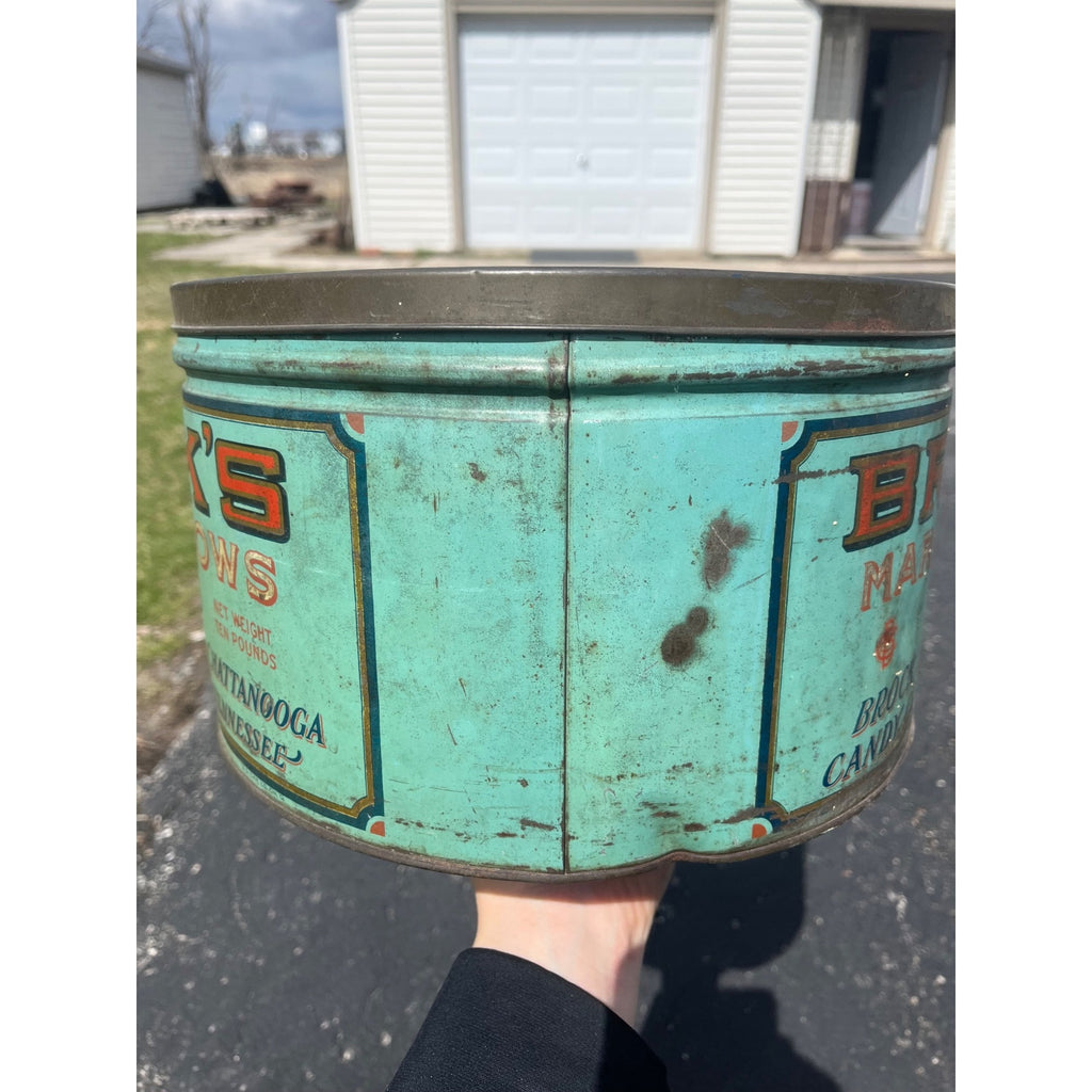 RARE Vintage Brocks Marshmallow Advertising Tin Chattanooga TN Chickamagua 5lb