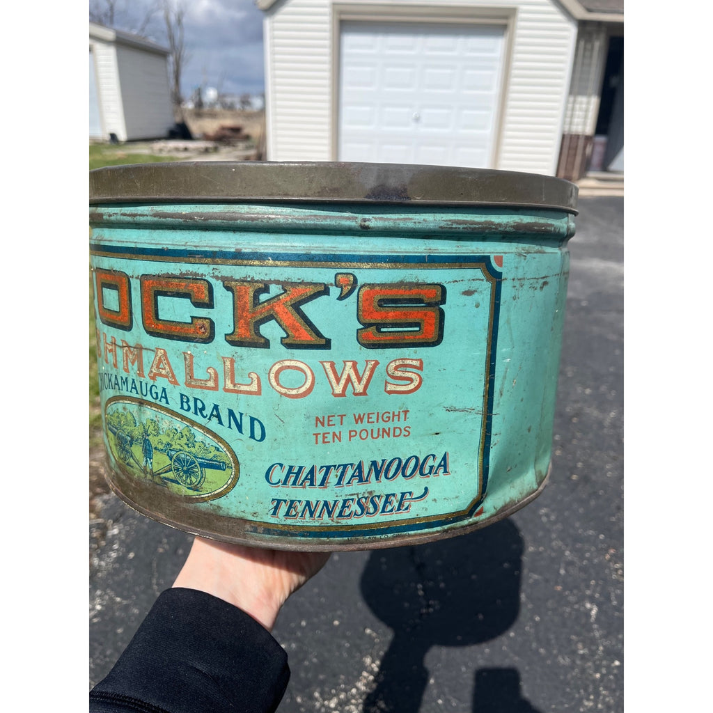 RARE Vintage Brocks Marshmallow Advertising Tin Chattanooga TN Chickamagua 5lb