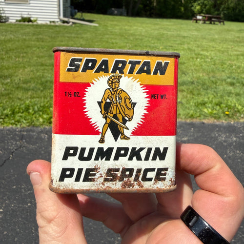 Vintage Spartan Pumpkin Spice Tin Kitchen Decor 1960s Halloween