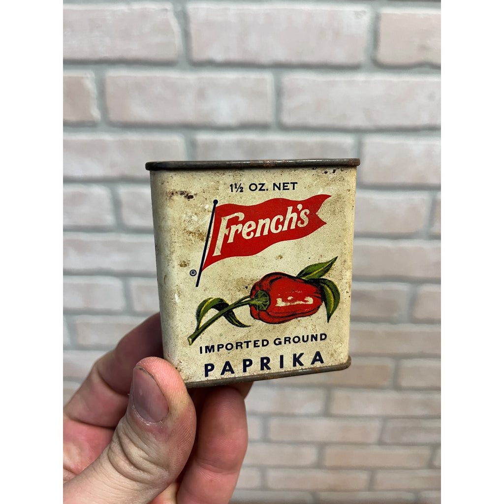 Vintage 1950s French's PAPRIKA Spice Tin Graphic Litho Can Rochester New York