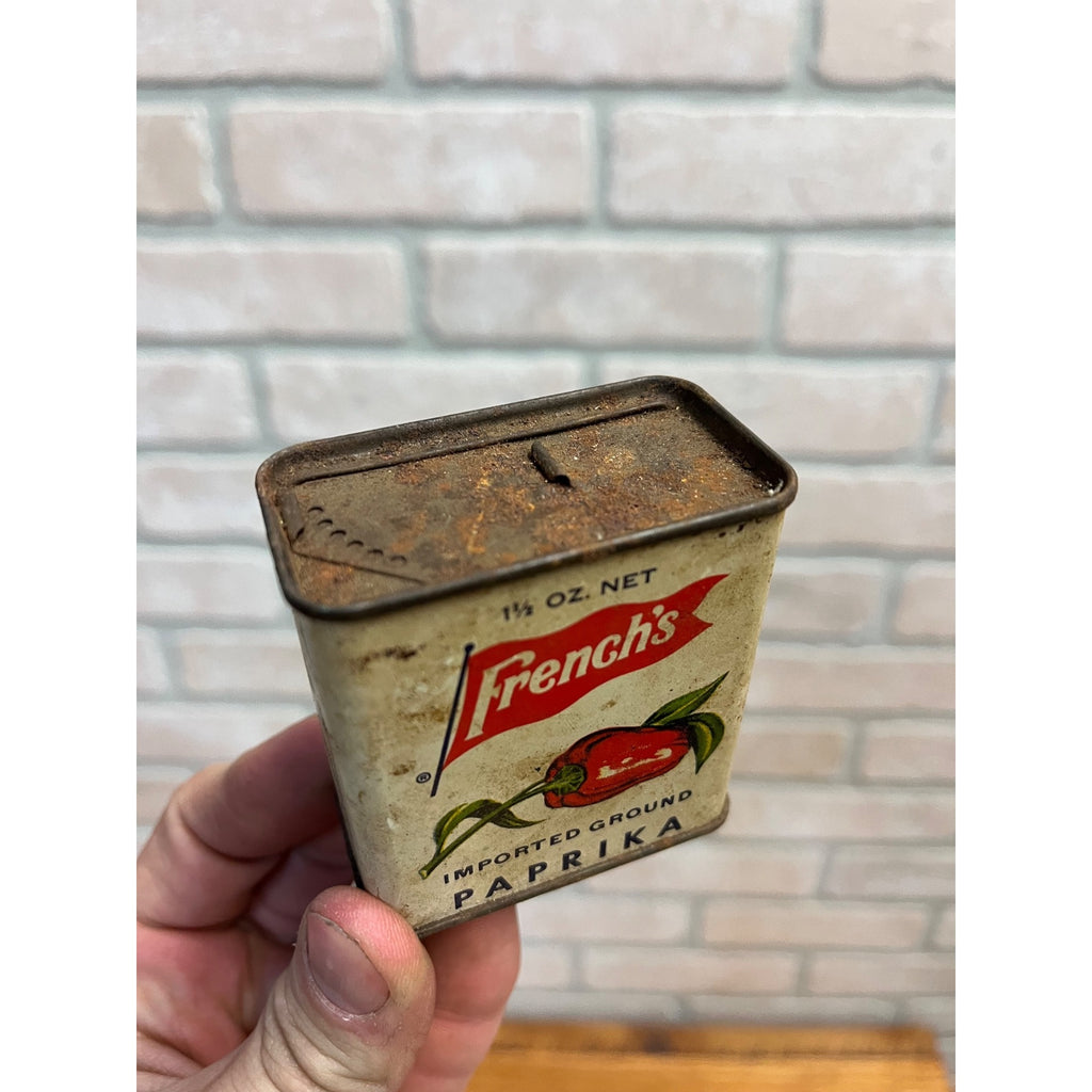 Vintage 1950s French's PAPRIKA Spice Tin Graphic Litho Can Rochester New York
