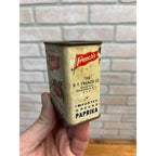 Vintage 1950s French's PAPRIKA Spice Tin Graphic Litho Can Rochester New York