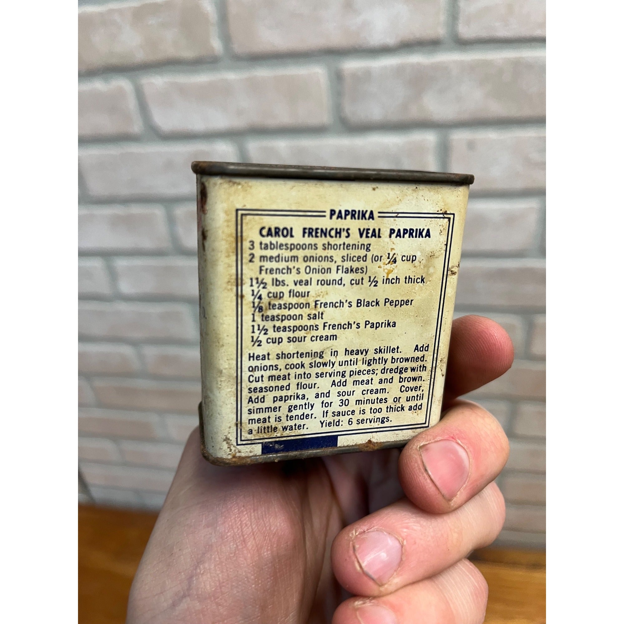 Vintage 1950s French's PAPRIKA Spice Tin Graphic Litho Can Rochester New York