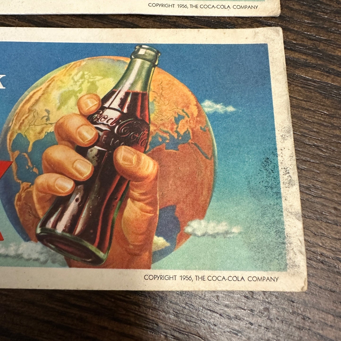 1956 Coca-Cola Soda Advertising Ink Blotter, Friendliest Drink On Earth Lot (2)