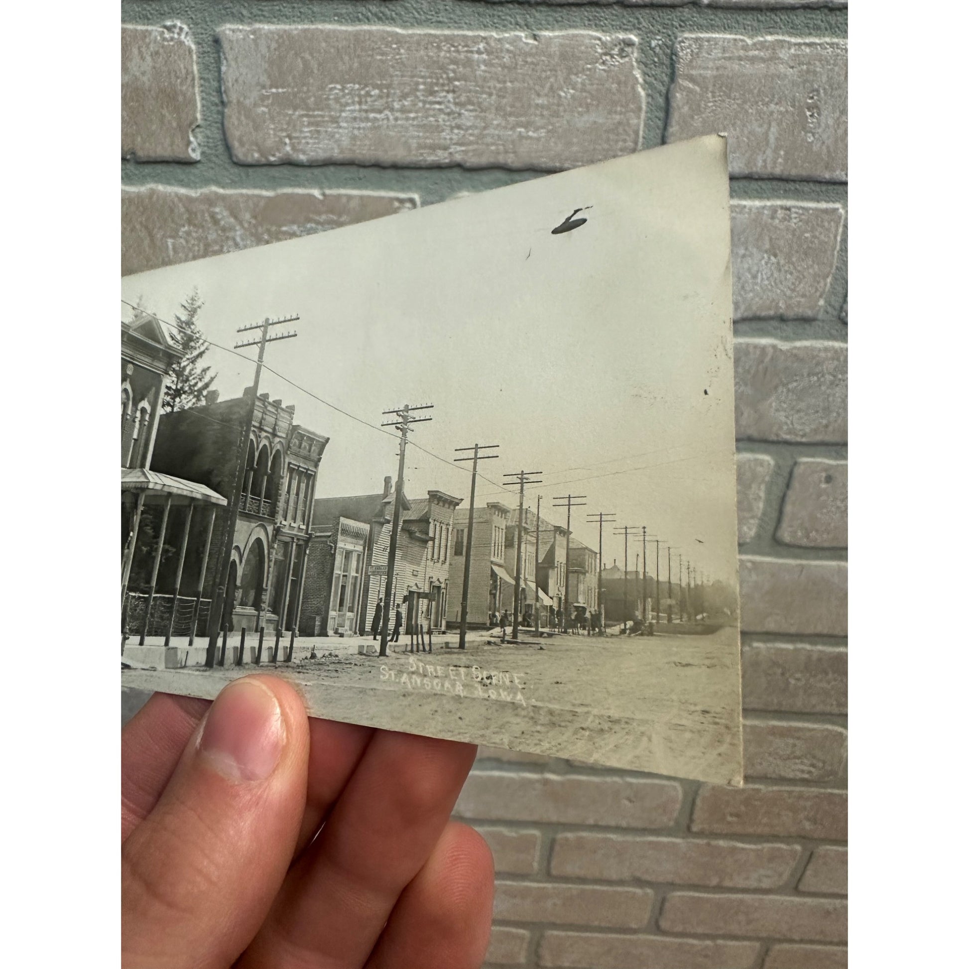 St Ansgar Iowa IA RPPC Postcard Street Scene Buildings, Post Office 1910 Vintage
